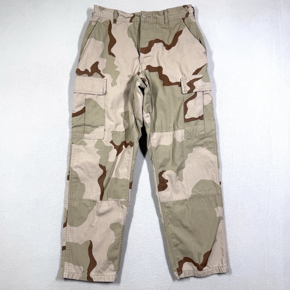 Military Desert Camo BDU Pants Size Small Short Cargo Trousers Combat Button Fly